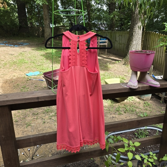 Everleigh Bright Pink Lace Hem Sleeveless Dress | Size S | Like New - Picture 2 of 4